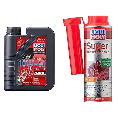 Image of Liqui Moly 10W40 Street Race Fully Synthetic Engine Oil (1 Litre) (LM053) & Liqui Moly - LMSD Super Diesel Additive (200 ml)