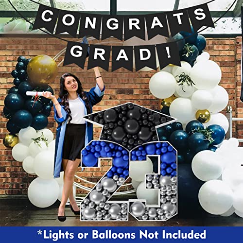 Zpisf 5Ft Graduation Decorations Class Of 2023, 60" 2023 Marquee Numbers Pre-Cut Frame Kit, Marquee Light Up Letters 23 With Graduation Cap For Preschool High School College Prom Party Decor #TOP6