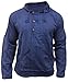 Shopoholic Fashion Mens Striped Hooded Grandad Shirt (L,Blue)