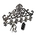 Relaxdays Perchero Pared, Colgador Llaves, 5 Ganchos, Barroco, Rústico Vintage, Hierro Fundido, 17 x 35 x 3,5 cm, Bronce