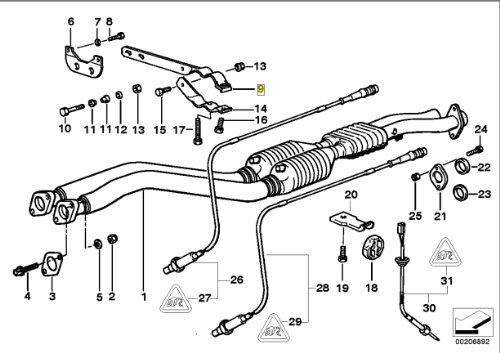 Soporte de escape BMW E36 M3 original: solucione ruidos bajos 2