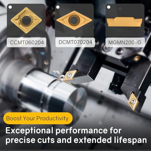 Joogto LTT08B01 Indexable Lathe Turning Tool 21Pcs Kit 5/16 Inch 8Mm Shank 7 Pcs Metal Lathe Tool Holder Set thumb #3
