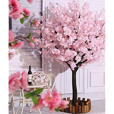 Vicwin-One Artificial Cherry Blossom Trees Japanese Cherry Blossom Pink/Light Pink Fake Sakura Flower Indoor Outdoor Home Office Party (Light Pink, 7FT Tall/2.1M) Cover