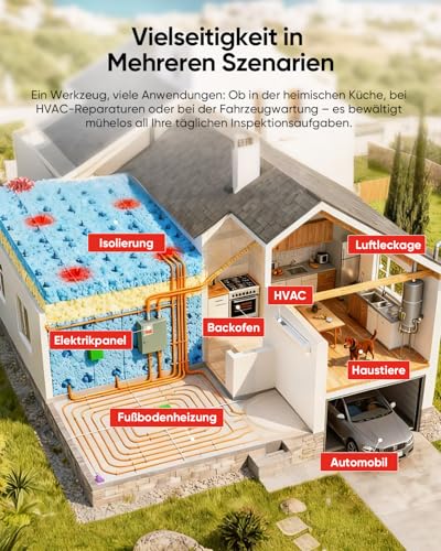 Eco Lite Thermometer, -20°C bis 550°C, Visuelles Thermometer, 2,4 Vollbild-Live-Tracking-Temperaturmesser, 96×96 IR-Auflösung, HVAC-Werkzeug, Dual-Modus, 14 Stunden Dauerbetrieb