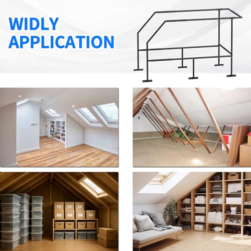 Lift Attic Ladder Safety Railing, Extendable Dual-Level Handrail Make Climb Attic Ladder Easy&Comfortable Three-Sided Guardrail Reduce Fall Risk Nice for Ascend/Descend at House,Garage,Storage Loft by FAUENPEEY - Image 8