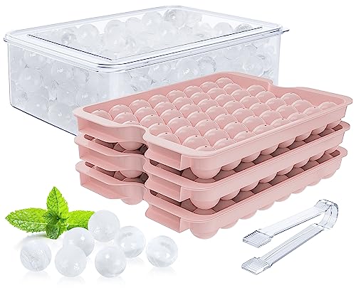 Korlon Round Ice Cube Molds, Circle Ice Cube Trays, 159 Pcs X 1.0 In Ice Cube Tray With Lid And Bin For Freezer Ice Container Making Sphere Ice Chilling Cocktail Whiskey Tea & Coffee #TOP10