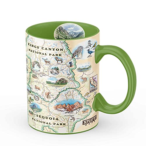 Xplorer Maps Sequoia-Kings Canyon National Park Map Ceramic Mug, 16 oz