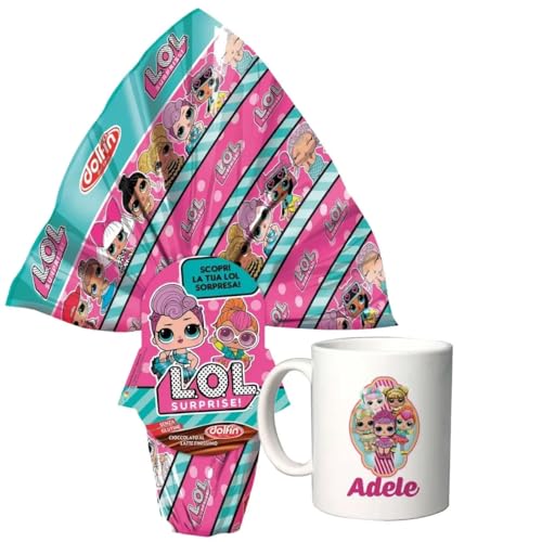 Uovo Di Pasqua Personaggio A Scelta Con Tazza Personalizzabile In Ceramica Uovo Di Cioccolato Regalo Pasqua (Lol Surprise, Unica)