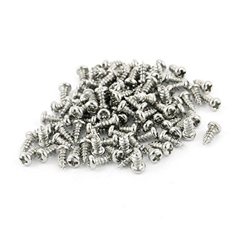 100 tornillos autorroscantes de acero inoxidable M2.5 x 6mm