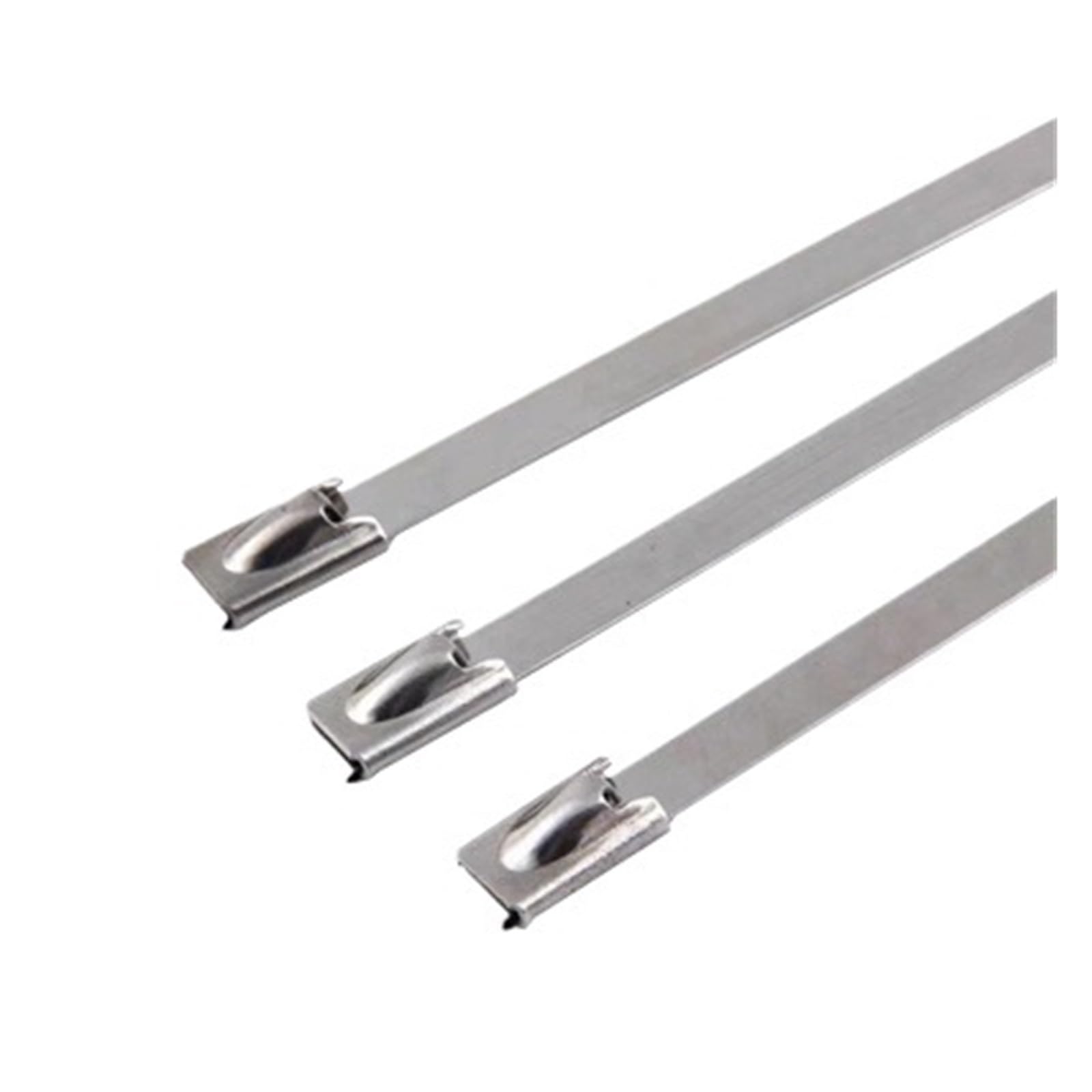 Fascette in acciaio inossidabile 100 fascette stringicavo in acciaio inossidabile fascette for tubi di induzione, larghezza 7,9 mm, materiale 304, 100-450 mm.(7.9x250mm)