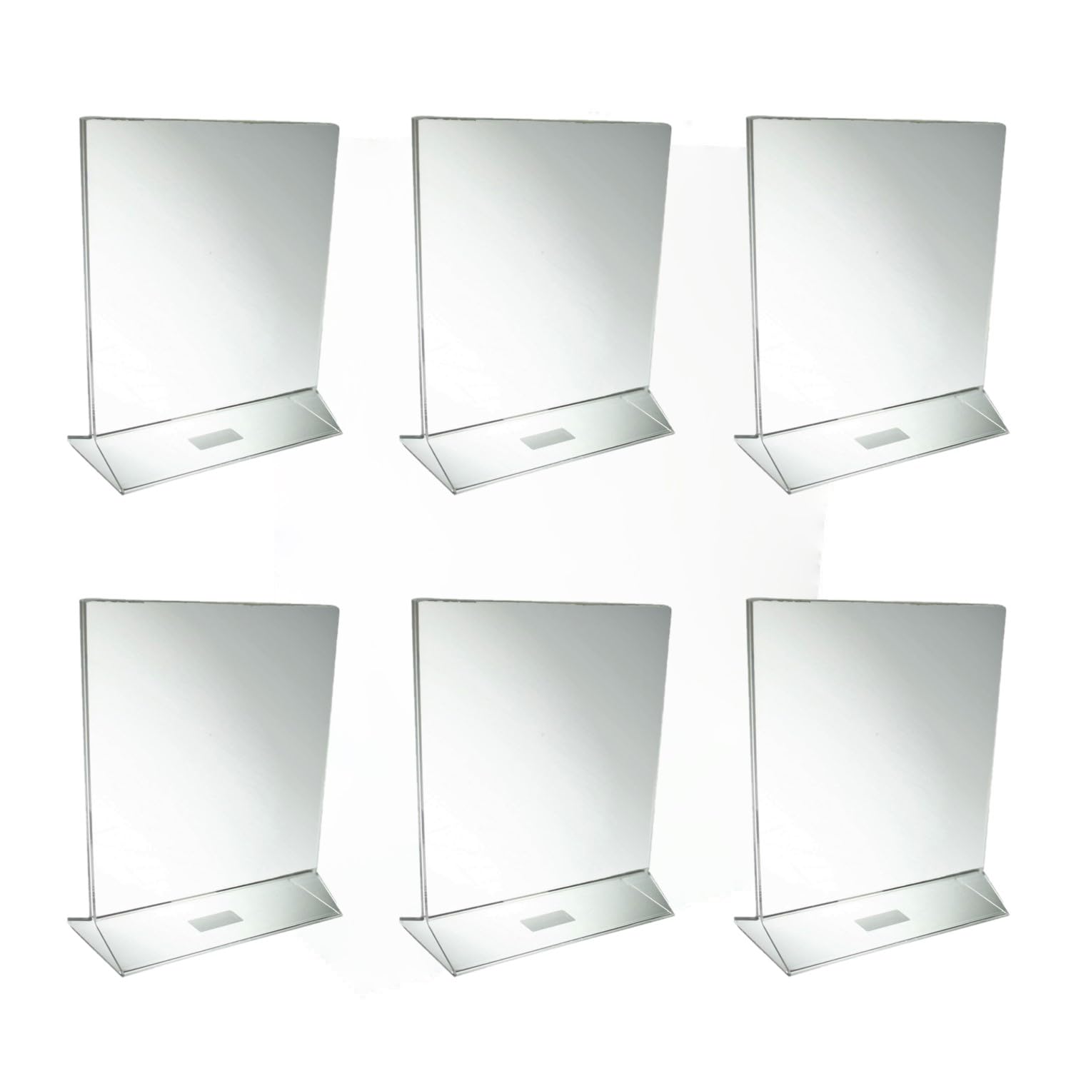 TrueCraftware- Set of 6 Acrylic Menu Sign Photo Table Holders Clear 8-1/2” x 11”- Upright Table Desk Displays Double Sided Table Menu Stands Picture Frames for Wedding Table Numbers Restaurant Signs