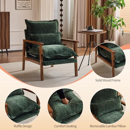 Sillón Chenille Plegable Verde oscuro miniatura 4