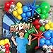 137pcs Red Blue Yellow Green Black Balloon Arch Garland Kit with Balloons for Birthday, Carnival, Video Game Super Balloons Arch for Themed Party Decorations