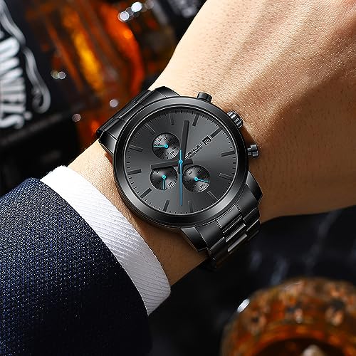 CRRJU Mens Stylish Casual Quartz Watches for Men Luxury Waterproof Calendar Chronograph Japan Movement Wristwatches2