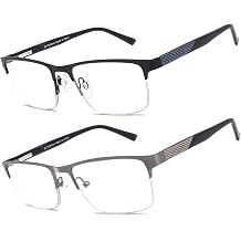 Premium Half Rim Reading Glasses for Men Blue Light Blocking Reader Full Lens Magnifier Eyeglasses UV400 Protection