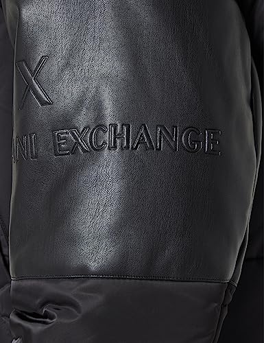 Armani Exchange Men's Nylon Hooded Padded Jacket, Black, XXL4