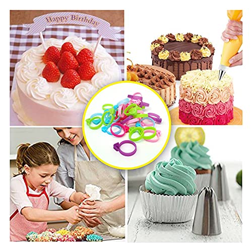 30 Pcs Pastry Bag Ties, Silicone Icing Bag Ties, Reusable Piping Bag Ties Decoration Bag Cake and Pastry Supplies Clips, Includes 5 Color. Suitable for Cupcakes Cookies and Pastry Seal (5 Color) - Thumbnail 7