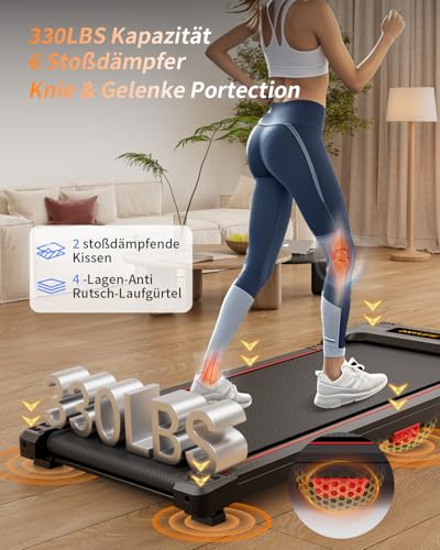 Anylife loopband, bureau Walking Pad, loopmat met helling, compacte Treadmill, loopmachine, stille loopmat, LED display, loopband voor thuis 150kg - Afbeelding 4