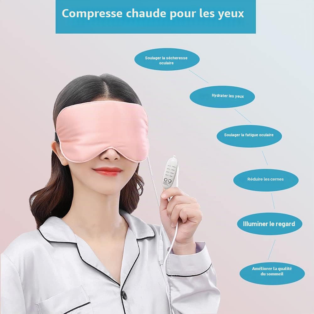 Masque Yeux Chauffant, PJYU Masque pour les Yeux pour Sécheresse Oculaire, Compresse Chaude Yeux Parfaits pour les Yeux Gonflés, les Orgelets et le Traitement de la Blepharite (Rose)