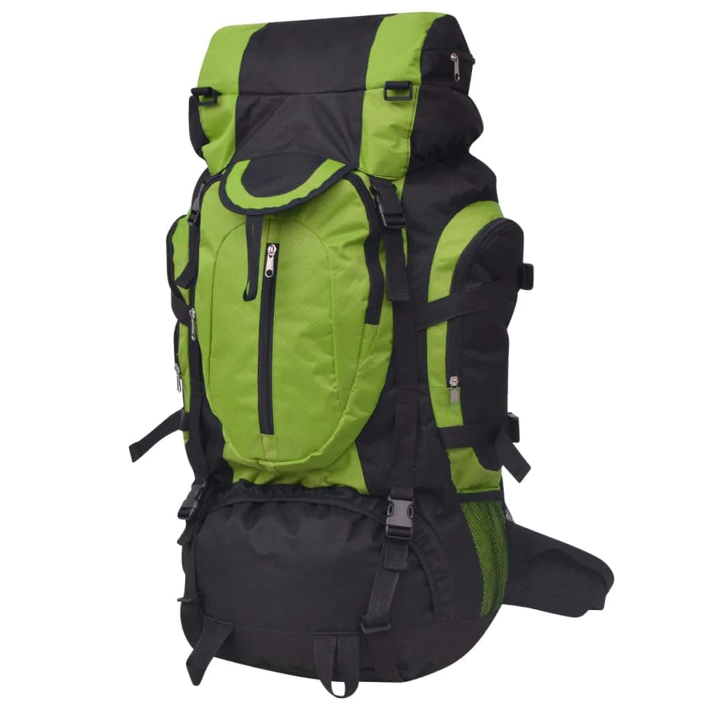 Mangloder Wanderrucksack XXL 75 Liter wasserabweisend Schwarz Grün für Outdoor Trekking Camping Reisen und Alltag mit vielseitigen Stauraum für Laptop Buch Kleidung und Zubehör