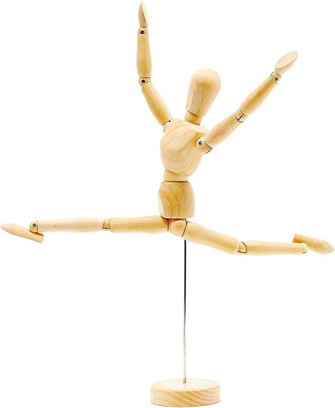 Bright Creations Maniquí de Dibujo - Figura de Madera Posable - 12 Pulgadas, 2 Piezas miniatura 4