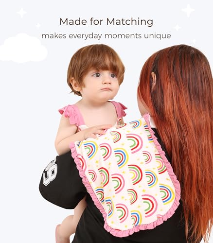 Burp Cloths for Baby Girls,3-Pack Extra Absorbent Burping Cloth Baby Washcloths Towel for Unisex, Viscose Made from Bamboo Strawberry/Rainbow/Pink Egg One Size3