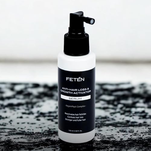 FETEN Serum Przeciw Wypadaniu Włosów dla Mężczyzn, Kuracja na Wypadanie Włosów w Sprayu, Tonik na Porost Włosów, Pielęgnacja Skóry Głowy przy Przerzedzonych Włosach i Zakolach