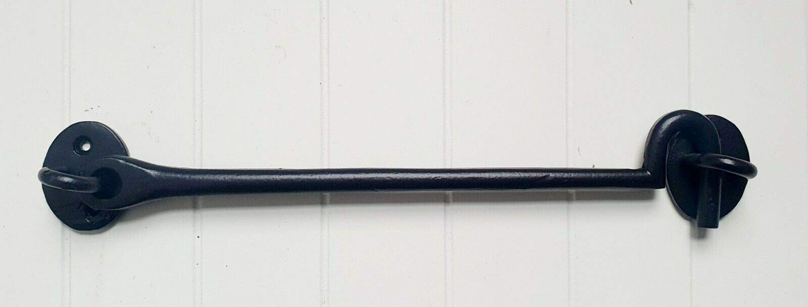 Manor Black Plain Cast Iron Cabin Hook 250Mm 10" Inch Door Shed Gate