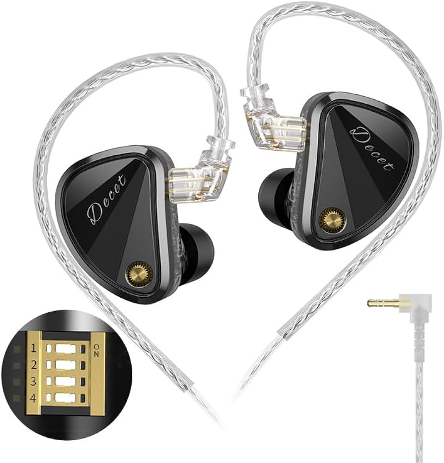 KZ Decet 5DDイヤホン(マイクなし/スイッチ付き)+4.4mmケーブル Amazon.co.jp: KZ Decetインイヤーモニターヘッドフォン、5つの