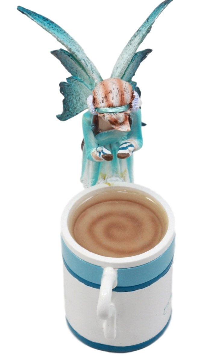 Atlantic Collectibles - Figura de hada de cacao, color marrón y crema, figura de hada de cacao caliente, 15,24 cm de alto