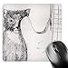 Price comparison product image 3dRose mp_156018_1 8" x 8" Cat Hiding Behind Bass Guitar Sketch Mouse Pad