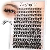 Wispy Lash Clusters Natural Eyelash Clusters Wispy Cluster Eyelash Extensions Manga Cluster Lashes Natural Lash Clusters 10-18MM D-Curly Wispy Individual Lashes 144Pcs by Zegaine