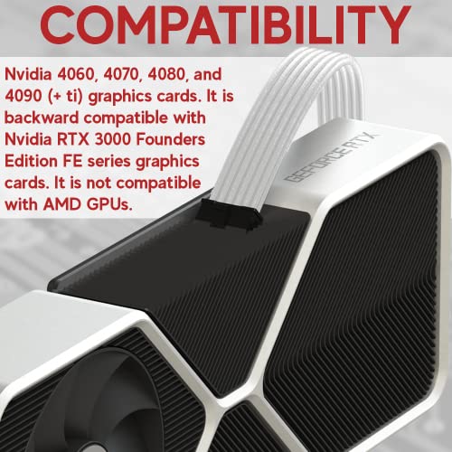 Image of LINKUP - AVA 16pin PCIE 5.0 GPU Power Extension Cable (12VHPWR) for NVIDIA RTX4000 16AWG Silver-Coated Copper Teflon High Temperature Jacket - 30cm