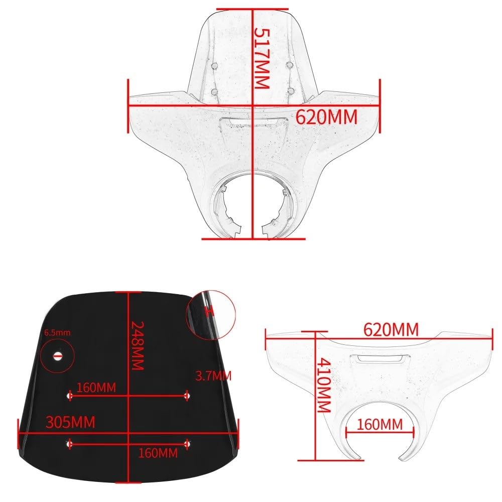 Dla Rebel CMX CM 1100 2021-2026 Osłona Reflektora Motocyklowego Szyby Motocyklowej(Clear-BLK)