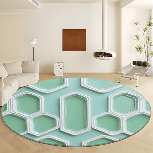 Moquette Style Réaliste Hexagonal et tapis de décoration lavable - 2