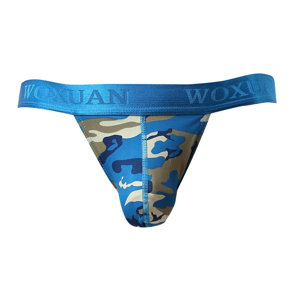 Fashion Men Camo G-string Pouch Jockstrap Thong Briefs Short Underwear L Blue | Mens Clothing |Underwear
