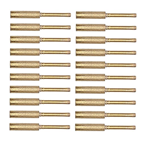 20Pcs Chainsaw Sharpener Burr Grinding Head Rotating File Sharpening Tool Set Kit (Gold Color)