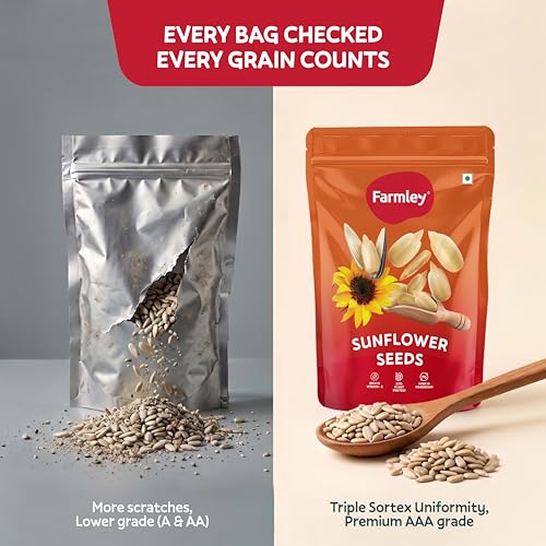 Image of Farmley Sunflower Seeds 200 gram I Sunflower Seeds for Eating | Diet Food | Healthy Snack | Raw seeds | Weight management | Source of Antioxidants Pack of 1