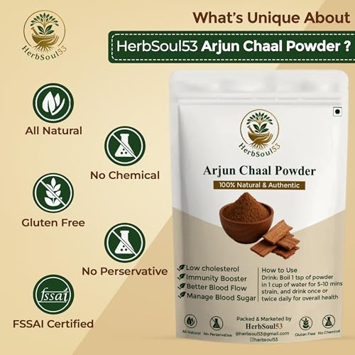 Image of Arjun Ki Chaal Powder 500 Gram - Natural & Pure Arjun Chaal Organic Powder For Men & Women | Arjuna Bark Supports Heart Health & Promote Good Cholesterol