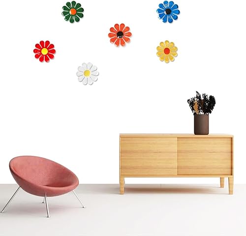 Miniatura 7 de 12 piezas de decoración de jardín que incluye 6 flores de metal, 6 mariposas de metal, decoración de pared, girasol, margarita, adorno colgante de