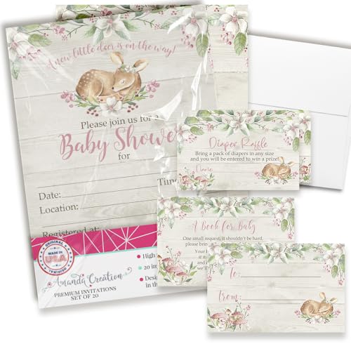 Amanda Creation �x�r�[�V�����[���ҏ� ���̎q�p ? Little Deer �x�r�[�V�����[���ҏ�o���h�� ���ނ��I���A�u�b�N���N�G�X�g�J�[�h&�����t��5X7 �x�r�[�K�[�����҃L�b�g20���Z�b�g