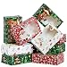 24 PCs Christmas Foil Treats Cookie Gift Box (8.75" x 5.75" x 2.75") Colorful Pattern with Window for Pastries, Cupcakes, Cookies, Brownies, Donuts Gift-Giving.