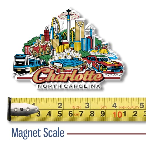 Imán decorativo Charlotte City de goma 3D 3.9x2.9" miniatura 2
