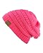 Trendy Warm Chunky Soft Stretch Cable Knit Slouchy Beanie Skully HAT20A, Candy Pink