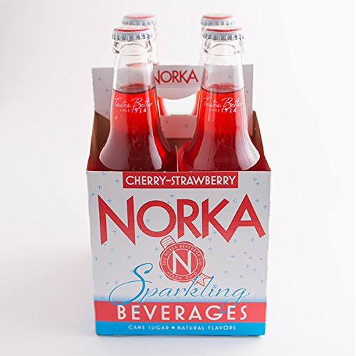 NORKA Premium 12oz Sparkling Beverages, Cherry-Strawberry (Pack of 12) (Cherry-Strawberry)