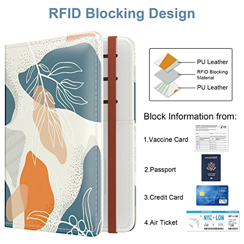 Hsxnam Passport And Vaccine Card Holder Combo, Passport Holder With Vaccine Card Slot, Passport Cover Case With Rfid Blocking, Leather Travel Documents Organizer Protector For Women, Boho Plants #TOP3