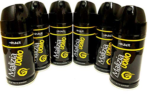 Preisvergleich Produktbild Malizia Uomo Amber Deodorant Spray 6 x 150ml