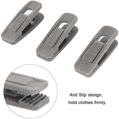 Corodo Velvet Hangers Clips, 20 Pack Finger Clips, Strong Felt Hanger Clips for Velvet Trousers Hangers, Grey