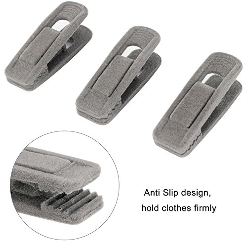 Miniatura 6 de Corodo 20 Piezas Perchas Pinzas, Clips De Terciopelo Para Perchas De Terciopelo, Pinzas Perchas Terciopelo Gris