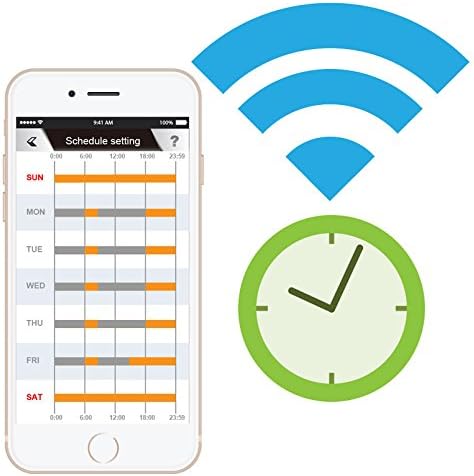 Smartphone screen displaying Wi-Fi scheduling settings in the EdiRange app